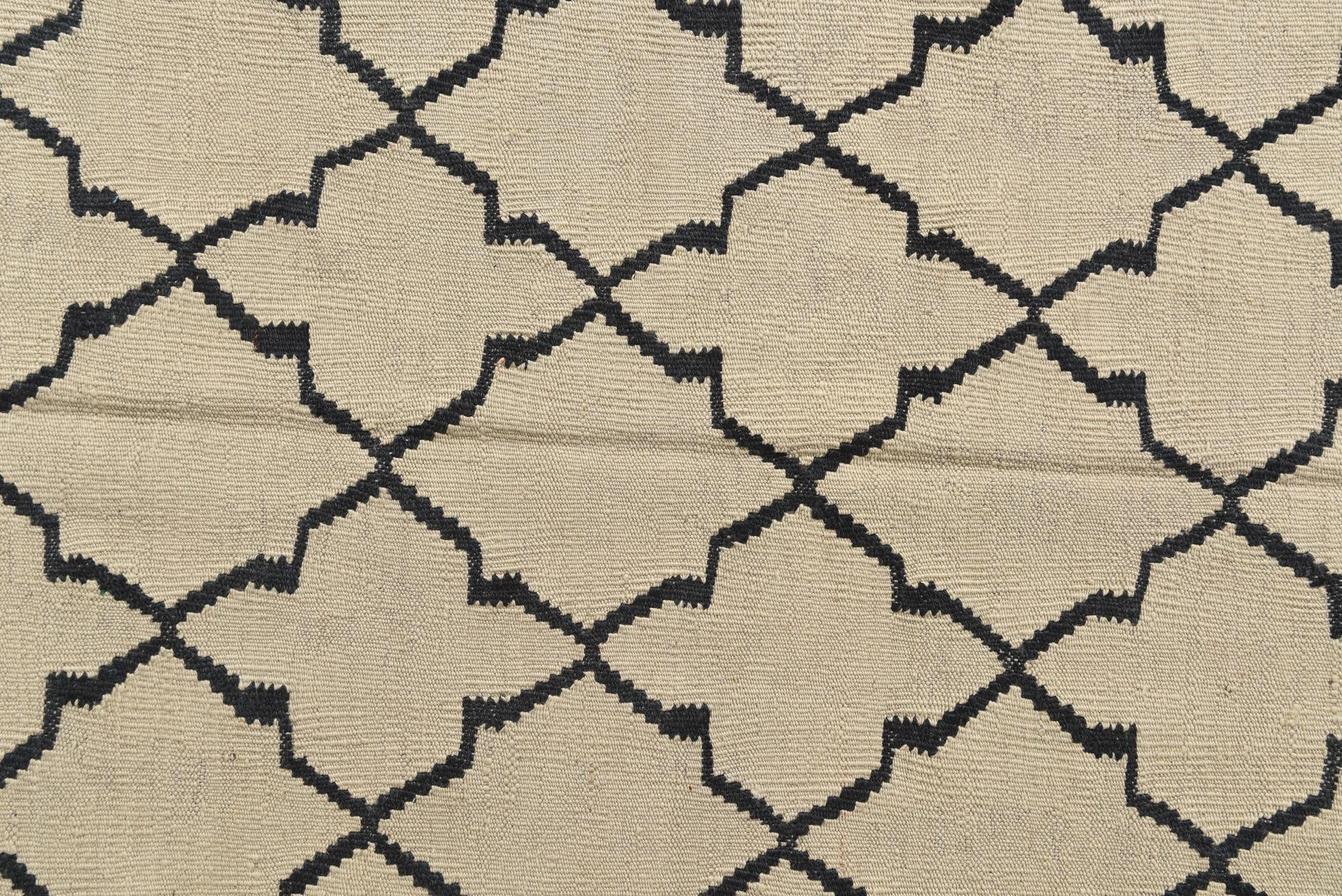 5' 10 x 8' 1 Hand Woven Kilim Modern Wool Rug