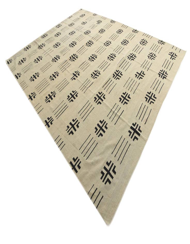 Detail image of 10' 1 x 12' 8  Hand Woven Kilim Modern Wool Rug