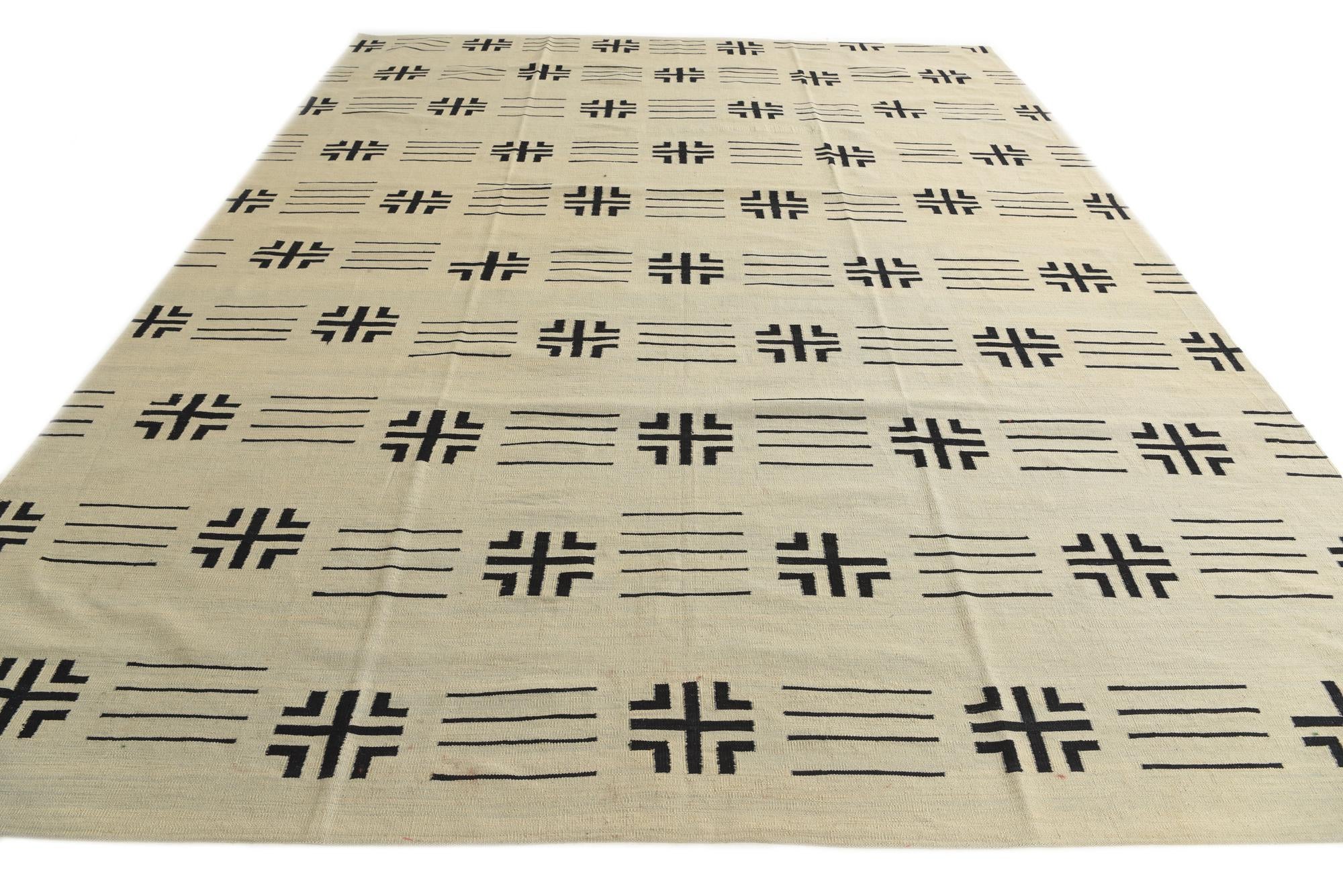 10' 1 x 12' 8 Hand Woven Kilim Modern Wool Rug