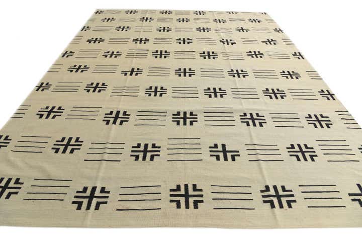10' 1 x 12' 8 Hand Woven Kilim Modern Wool Rug