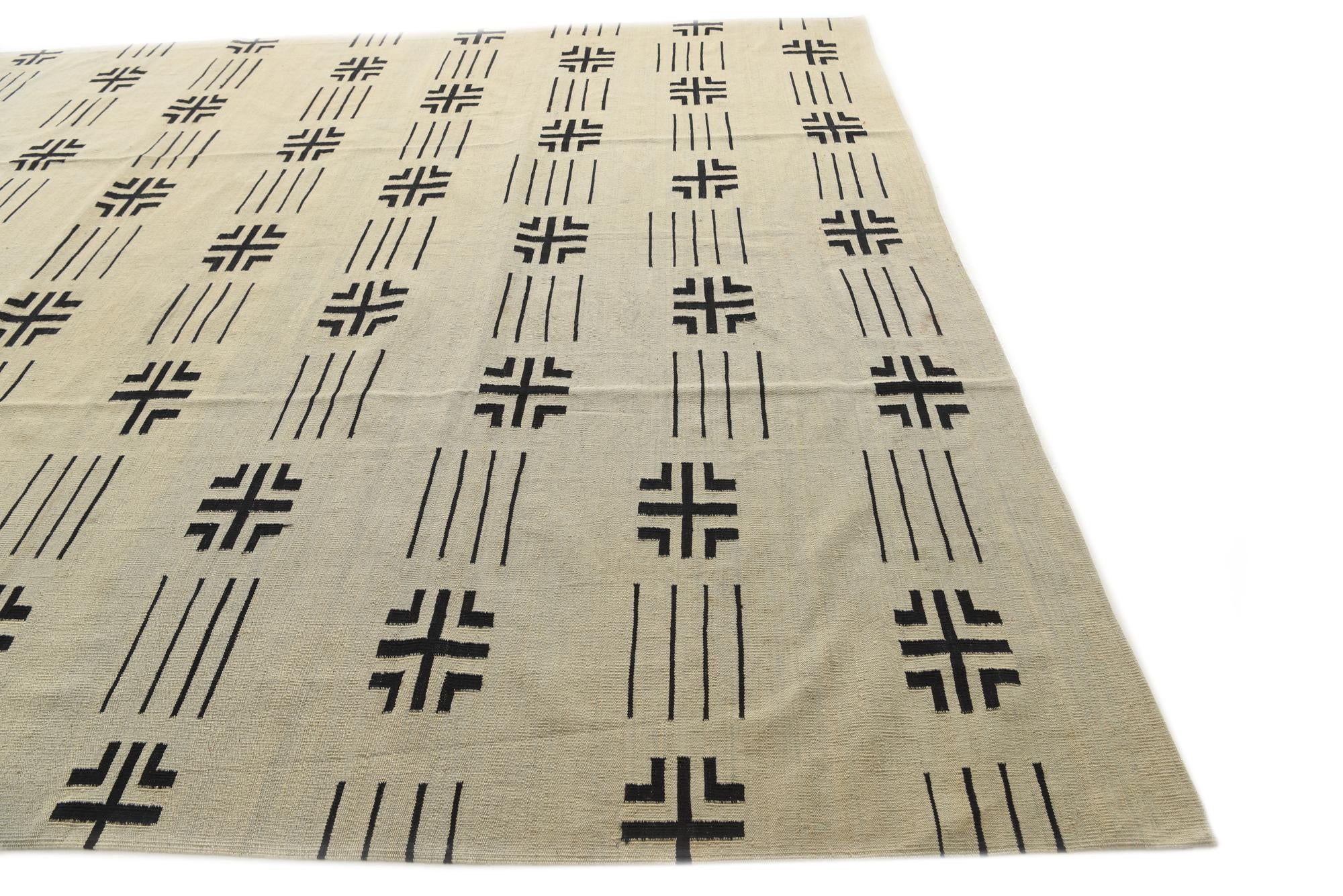 10' 1 x 12' 8 Hand Woven Kilim Modern Wool Rug