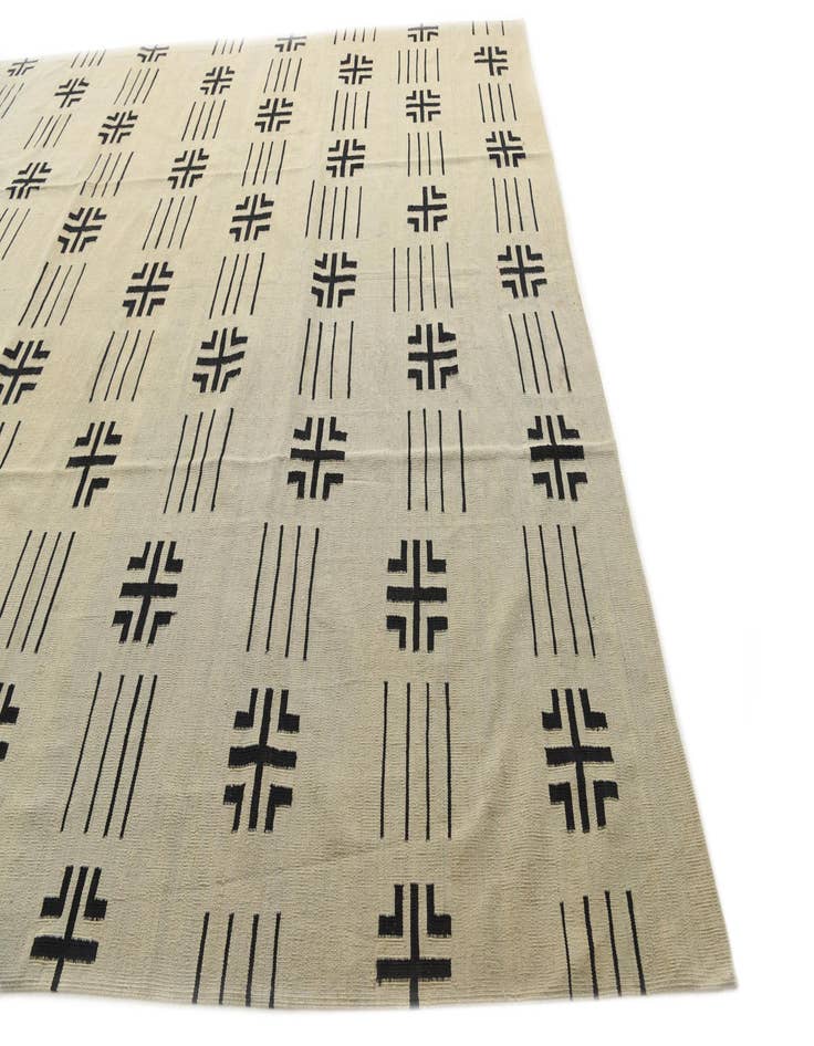 Detail image of 10' 1 x 12' 8  Hand Woven Kilim Modern Wool Rug