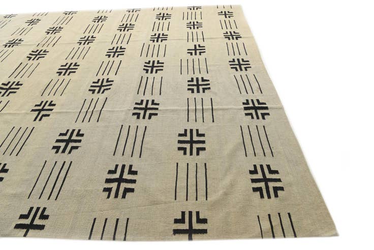 Detail image of 10' 1 x 12' 8 Hand Woven Kilim Modern Wool Rug