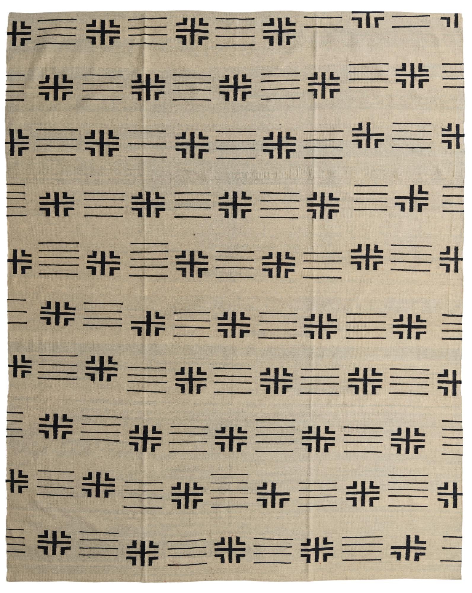 10' 1 x 12' 8 Hand Woven Kilim Modern Wool Rug