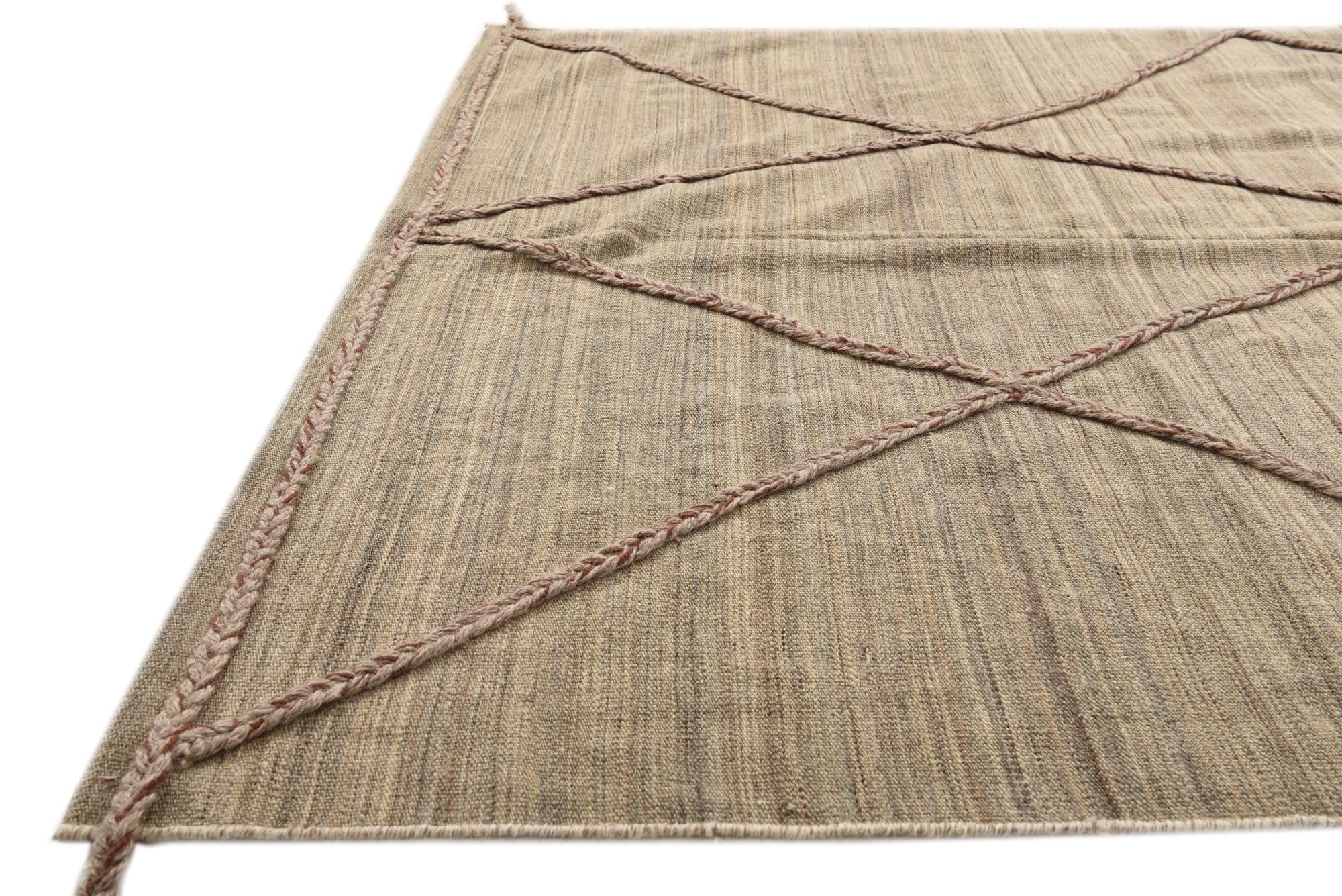 5' x 8' Hand Woven Kilim Modern Wool Rug
