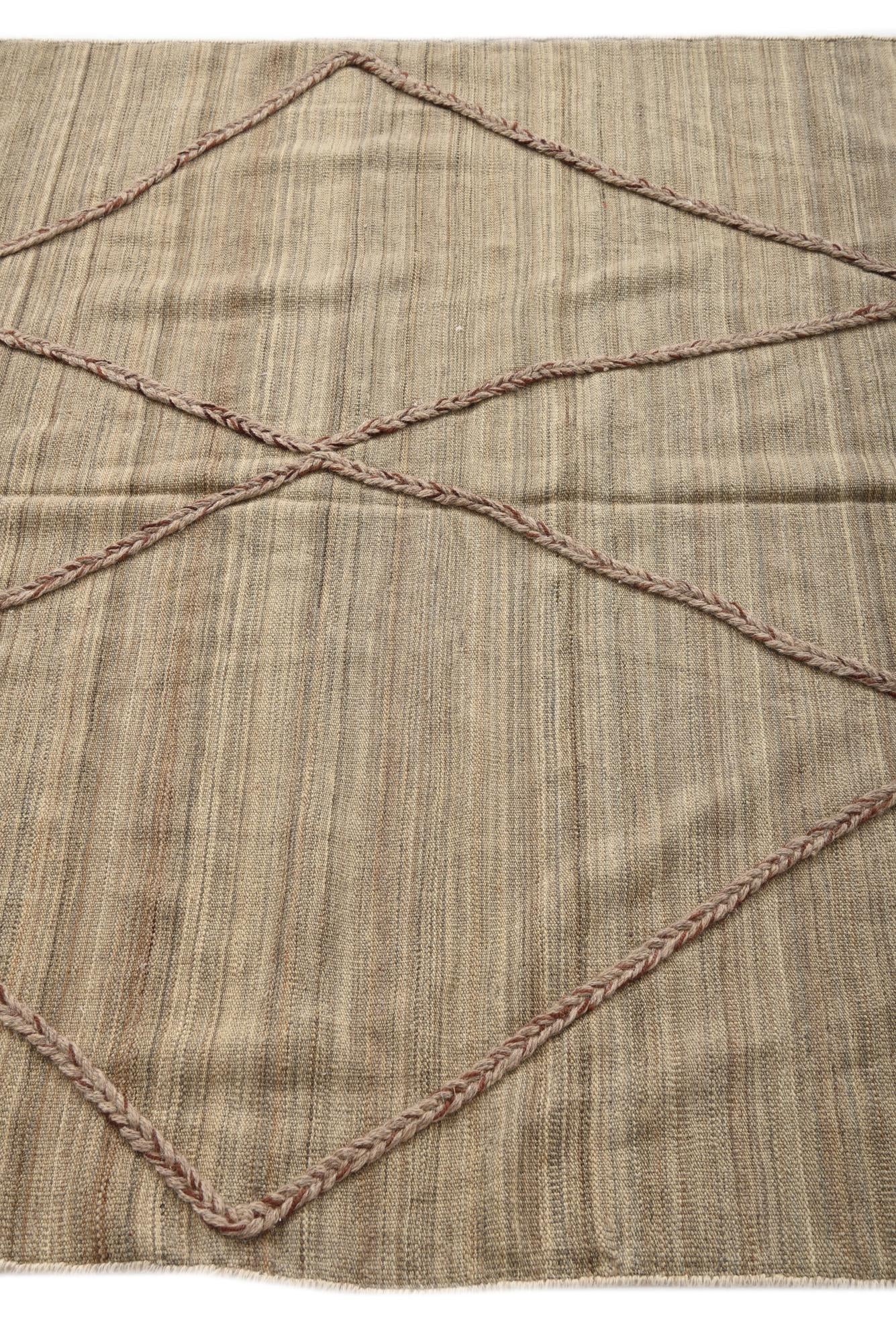 5' x 8' Hand Woven Kilim Modern Wool Rug