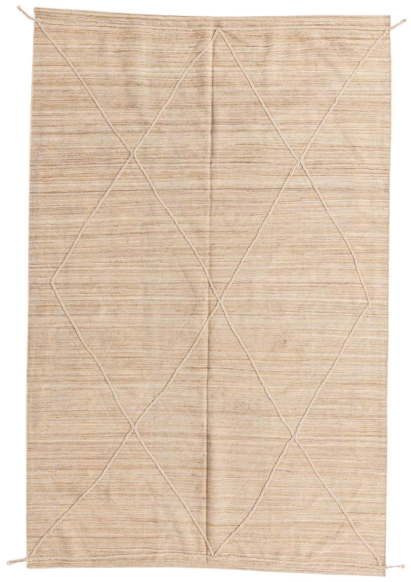 6' 4 x 9' 8 Hand Woven Kilim Modern Wool Rug