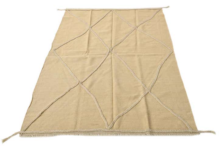 4' 2 x 6' 1 Hand Woven Kilim Modern Wool Rug
