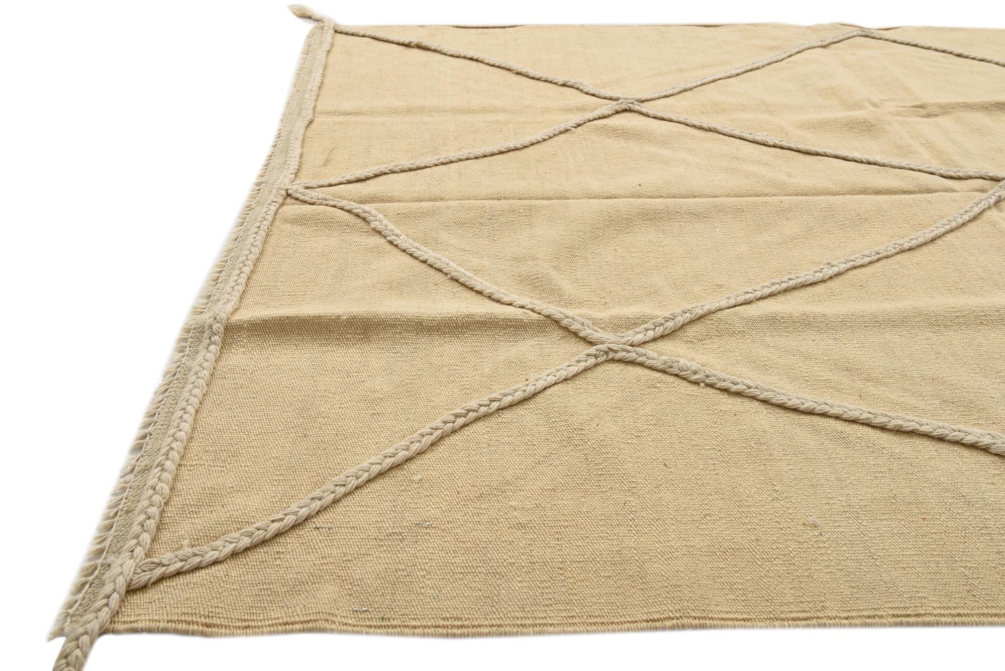 4' 2 x 6' 1 Hand Woven Kilim Modern Wool Rug