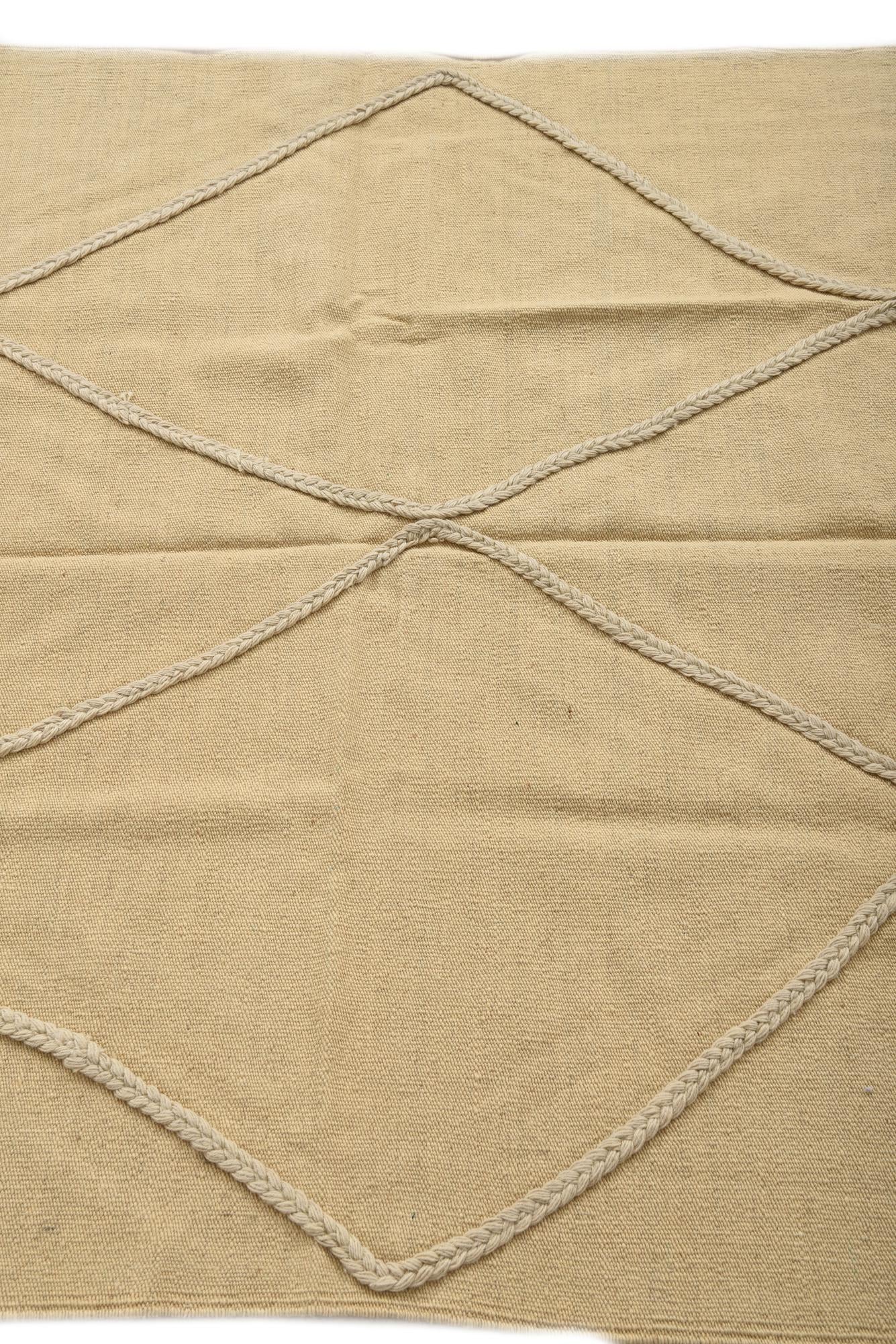 4' 2 x 6' 1 Hand Woven Kilim Modern Wool Rug