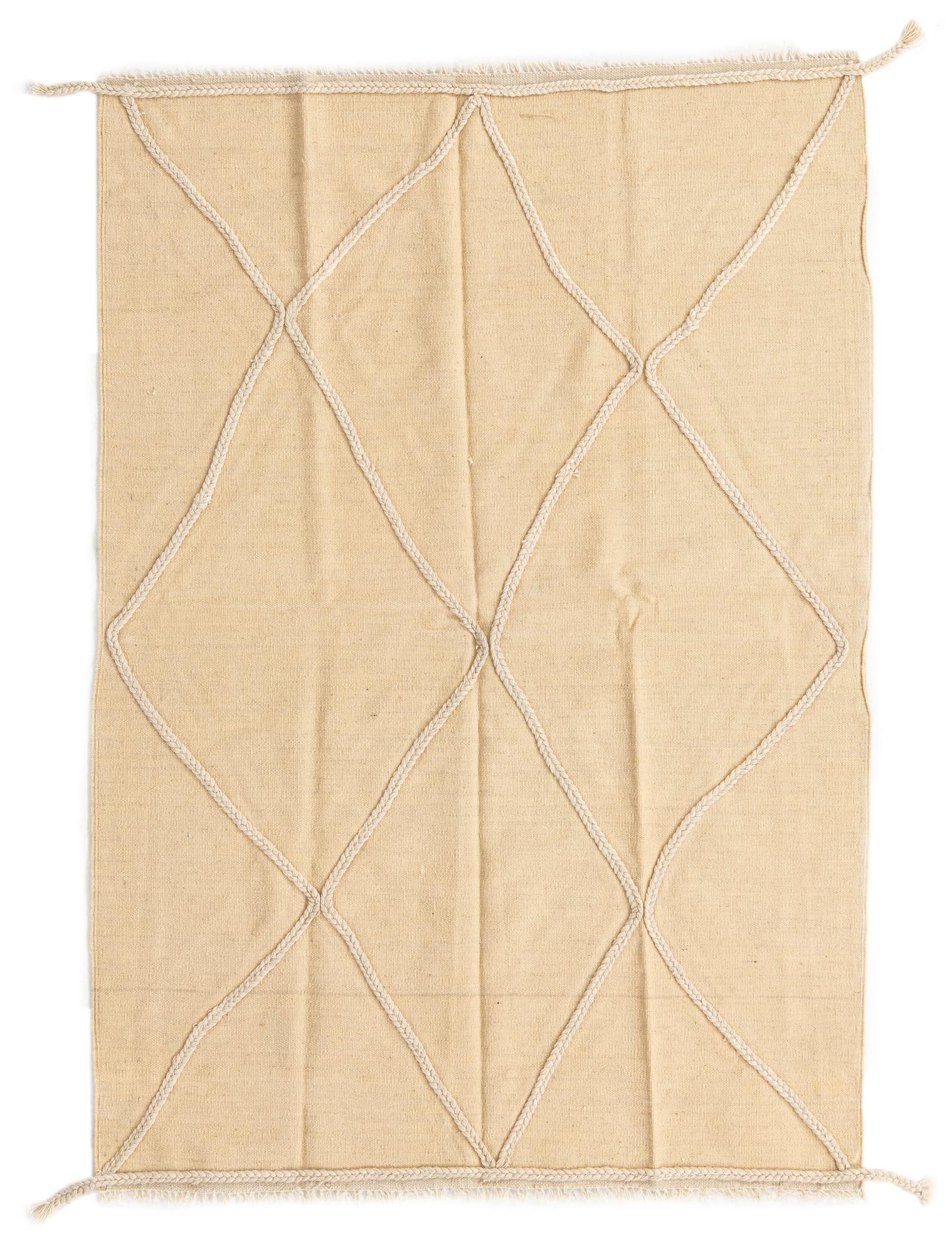 4' 2 x 6' 1 Hand Woven Kilim Modern Wool Rug