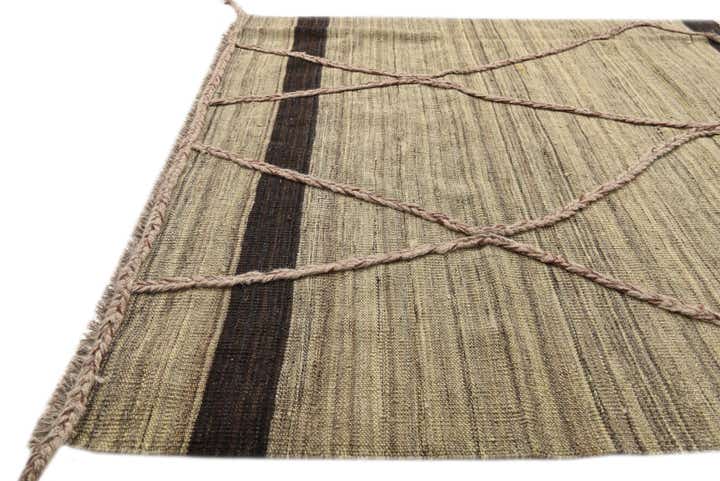 4' 3 x 6' Hand Woven Kilim Modern Wool Rug