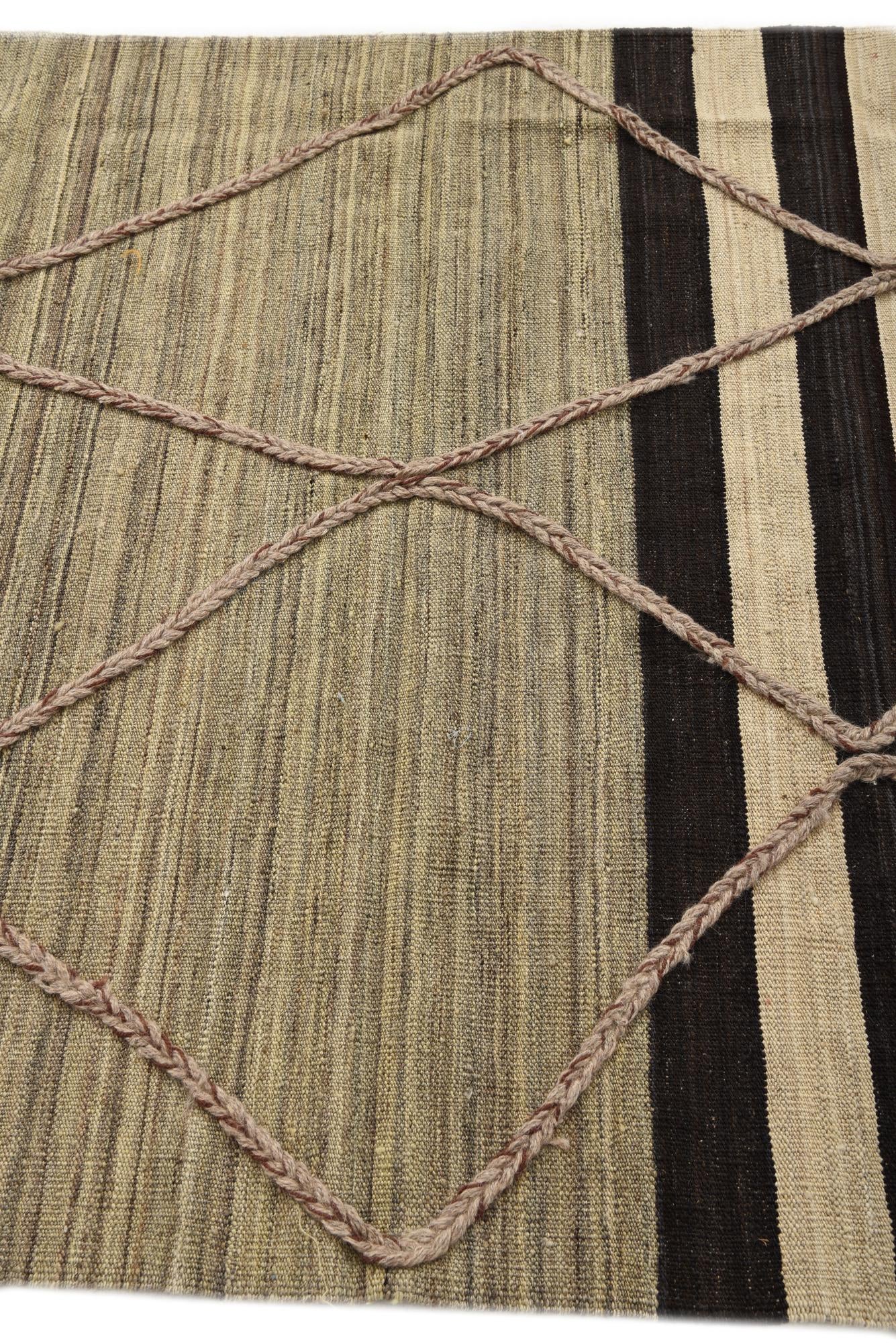 4' 3 x 6' Hand Woven Kilim Modern Wool Rug