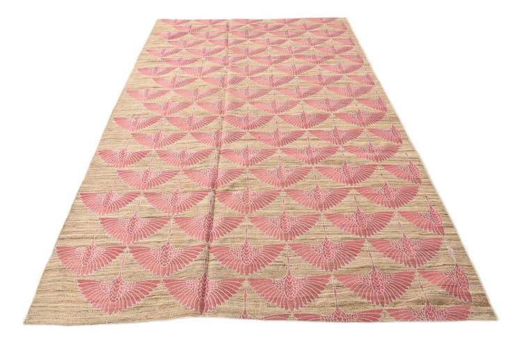 Detail image of 6' 1 x 9' 10 Hand Woven Kilim Modern Wool Rug