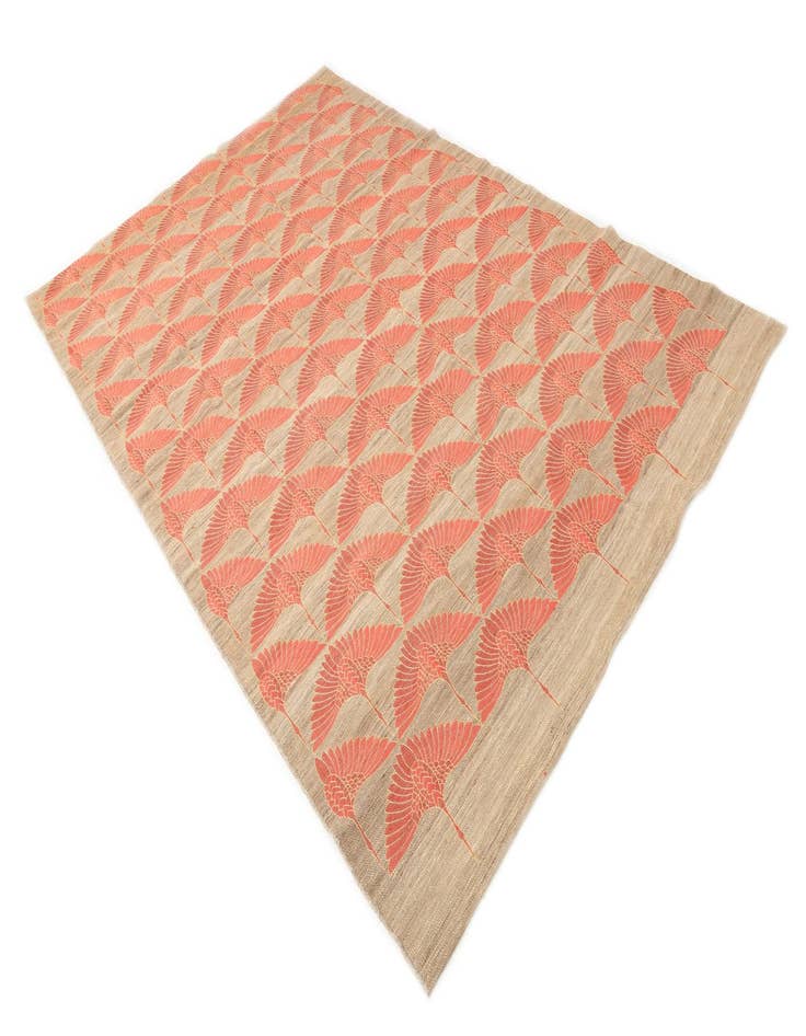 Detail image of 6' 5 x 9' 7  Hand Woven Kilim Modern Wool Rug