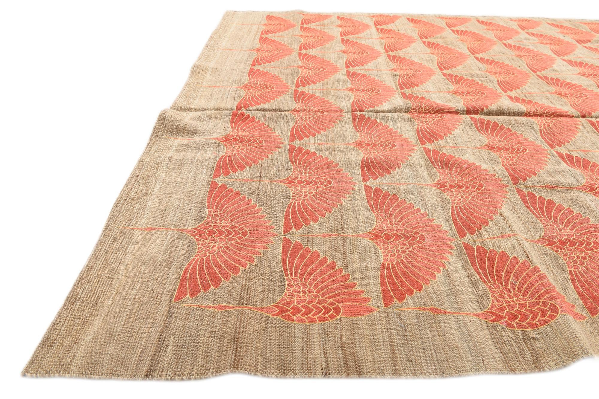 195cm x 290cm Tejido a mano Kilim Modern Alfombra Lana