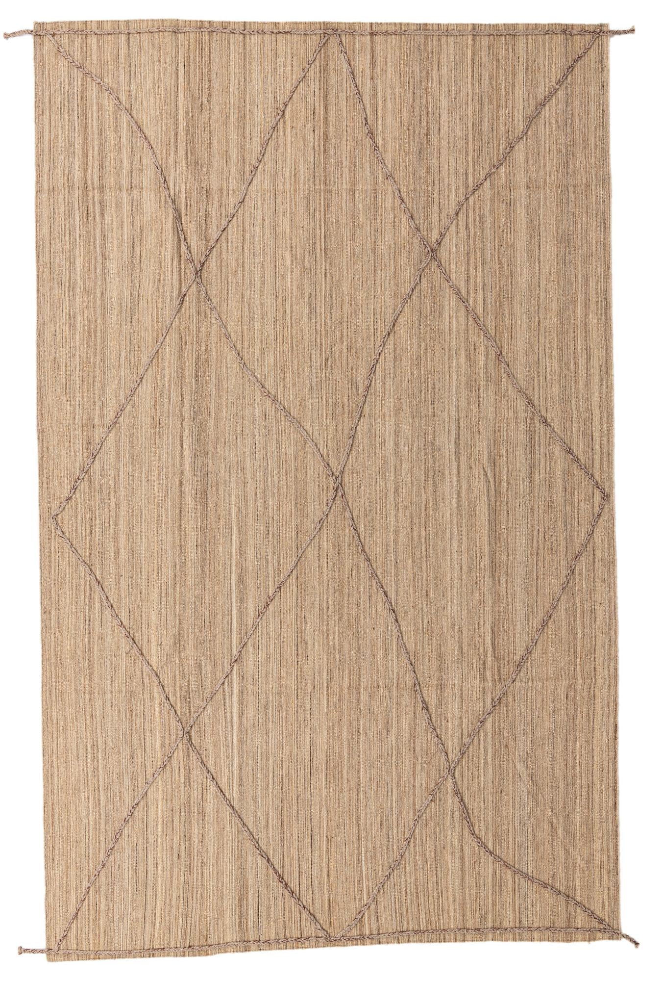7' 10 x 12' 8 Hand Woven Kilim Modern Wool Rug