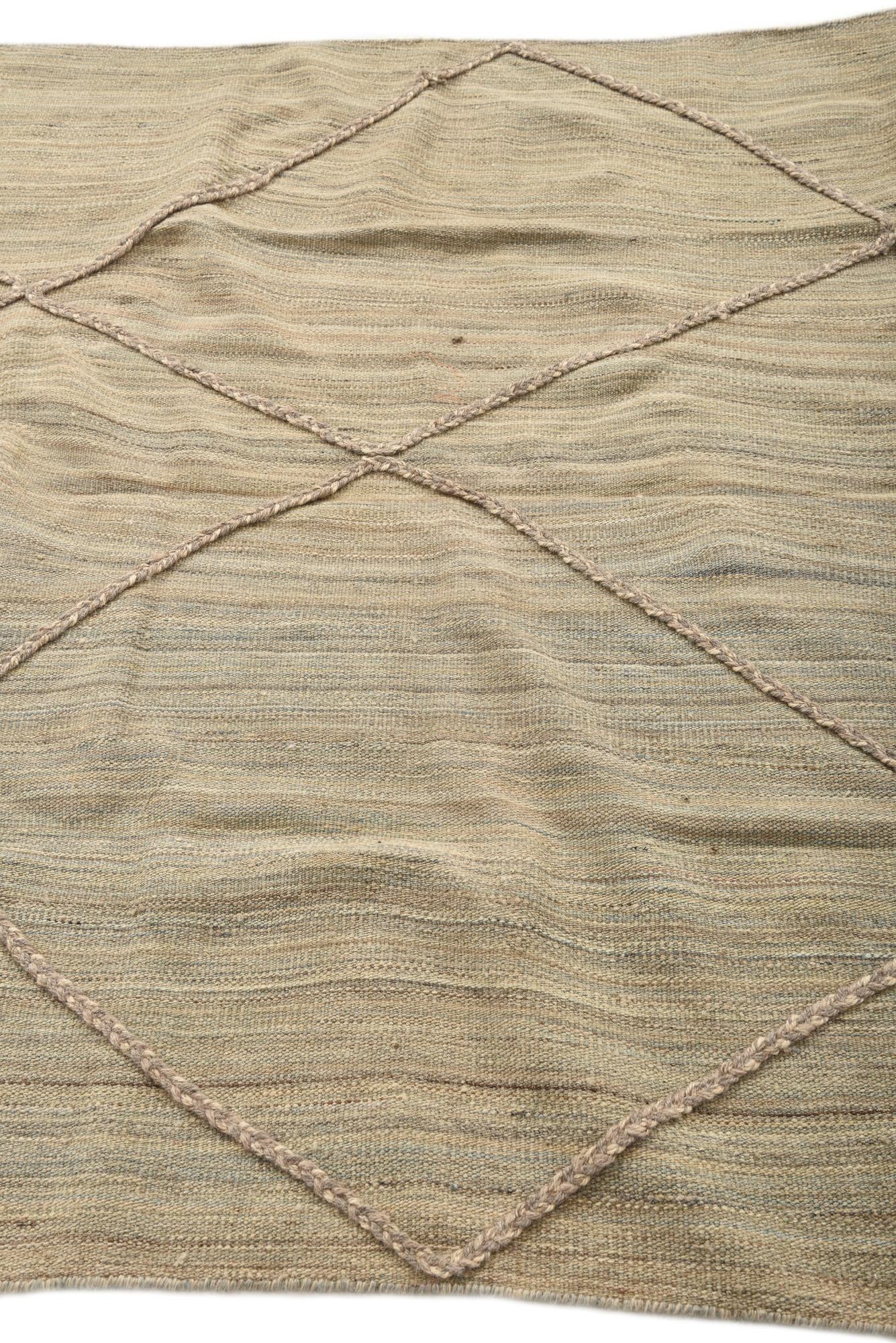 4' 9 x 6' 7 Hand Woven Kilim Modern Wool Rug