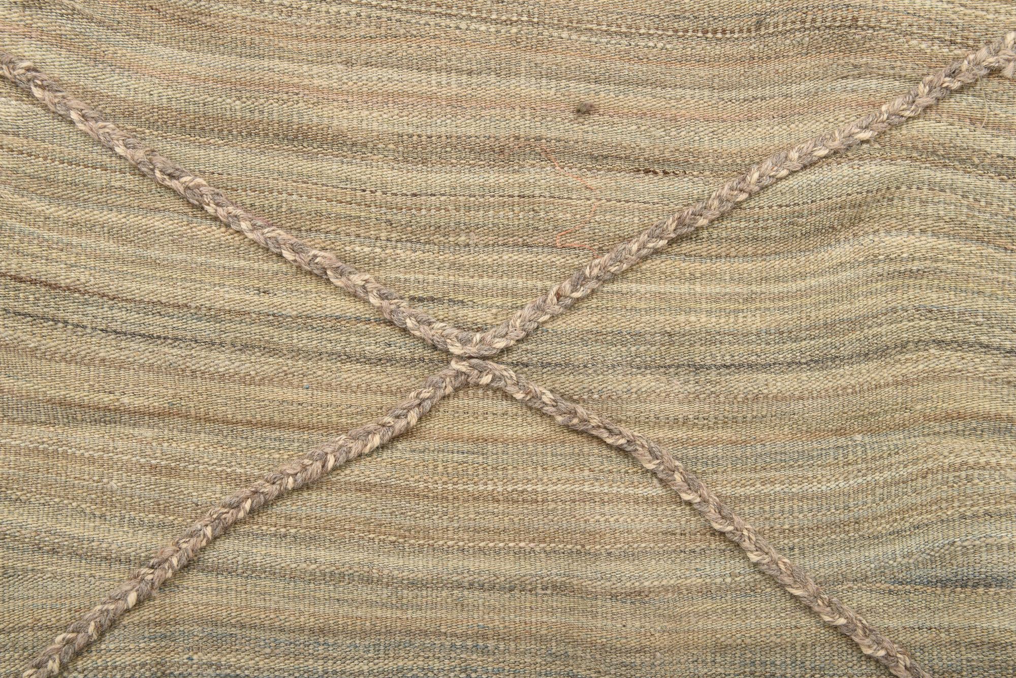 4' 9 x 6' 7 Hand Woven Kilim Modern Wool Rug
