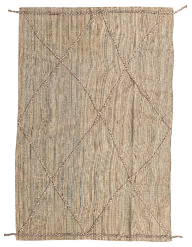 Detail image of 4' 9 x 6' 7 Hand Woven Kilim Modern Wool Rug