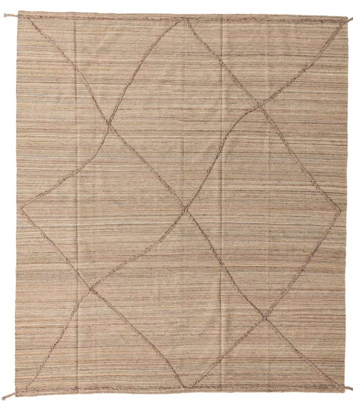 8' 6 x 9' 10 Hand Woven Kilim Modern Wool Rug