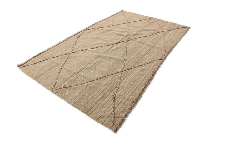 5' x 8' 7 Hand Woven Kilim Modern Wool Rug