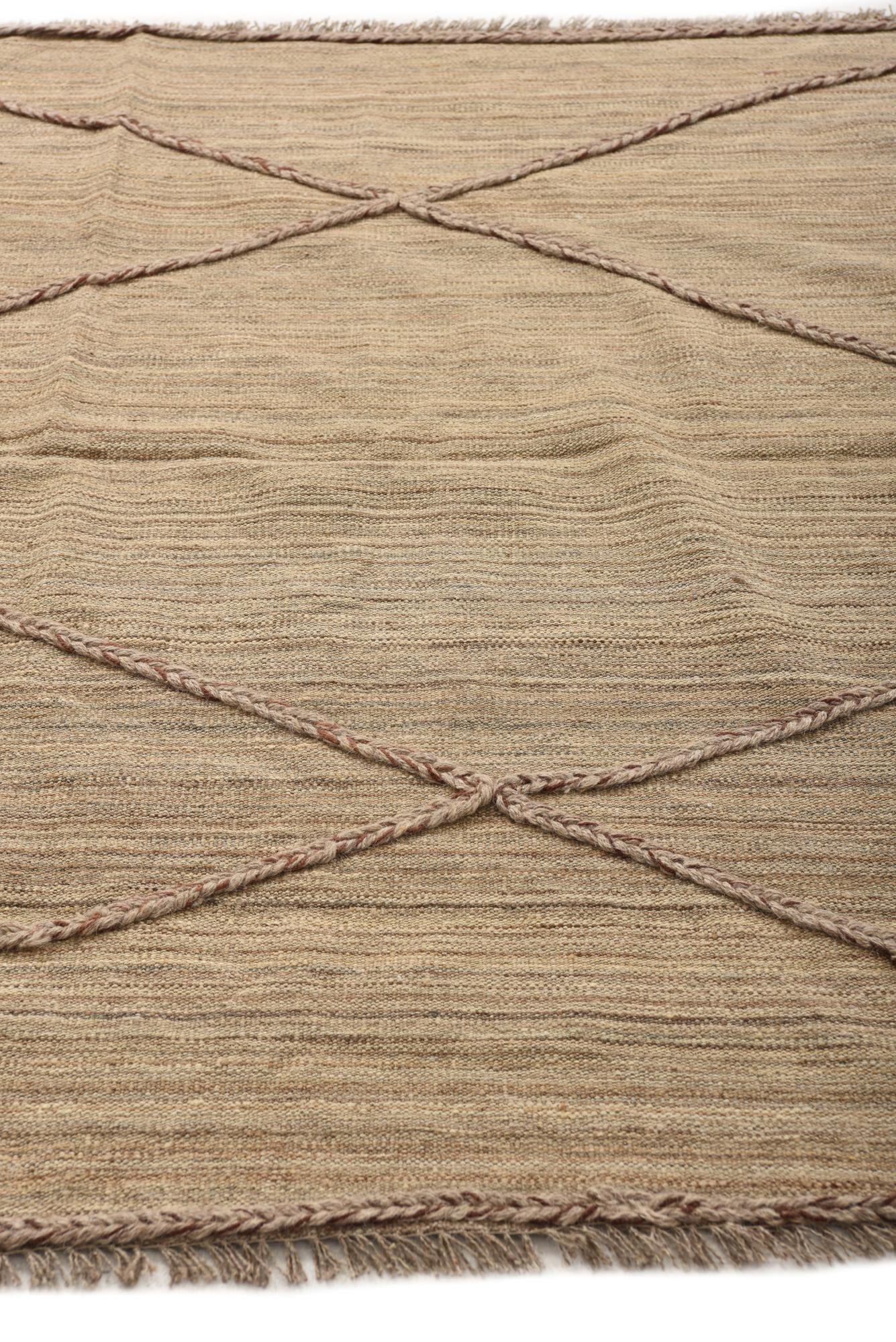 5' x 8' 7 Hand Woven Kilim Modern Wool Rug