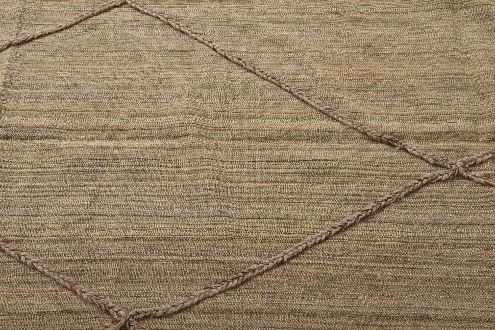 5' x 8' 7 Hand Woven Kilim Modern Wool Rug