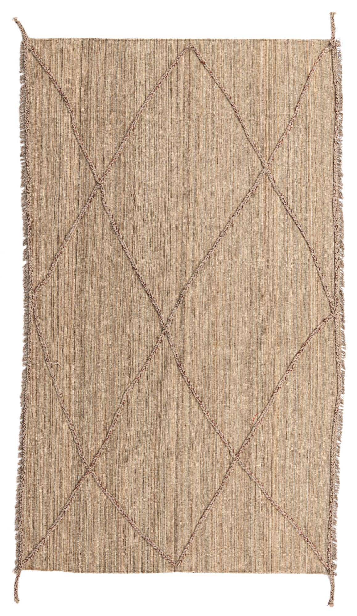 5' x 8' 7 Hand Woven Kilim Modern Wool Rug