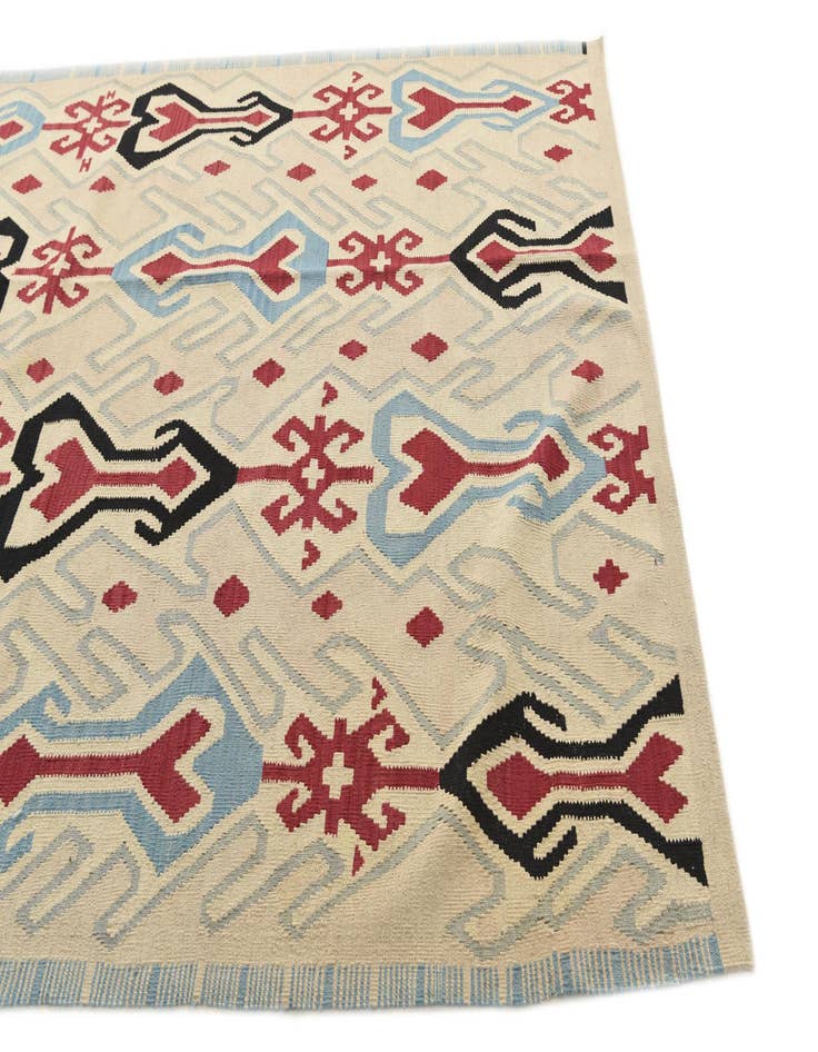 Detail image of 6' 1 x 8'  Hand Woven Kilim Modern Wool Rug