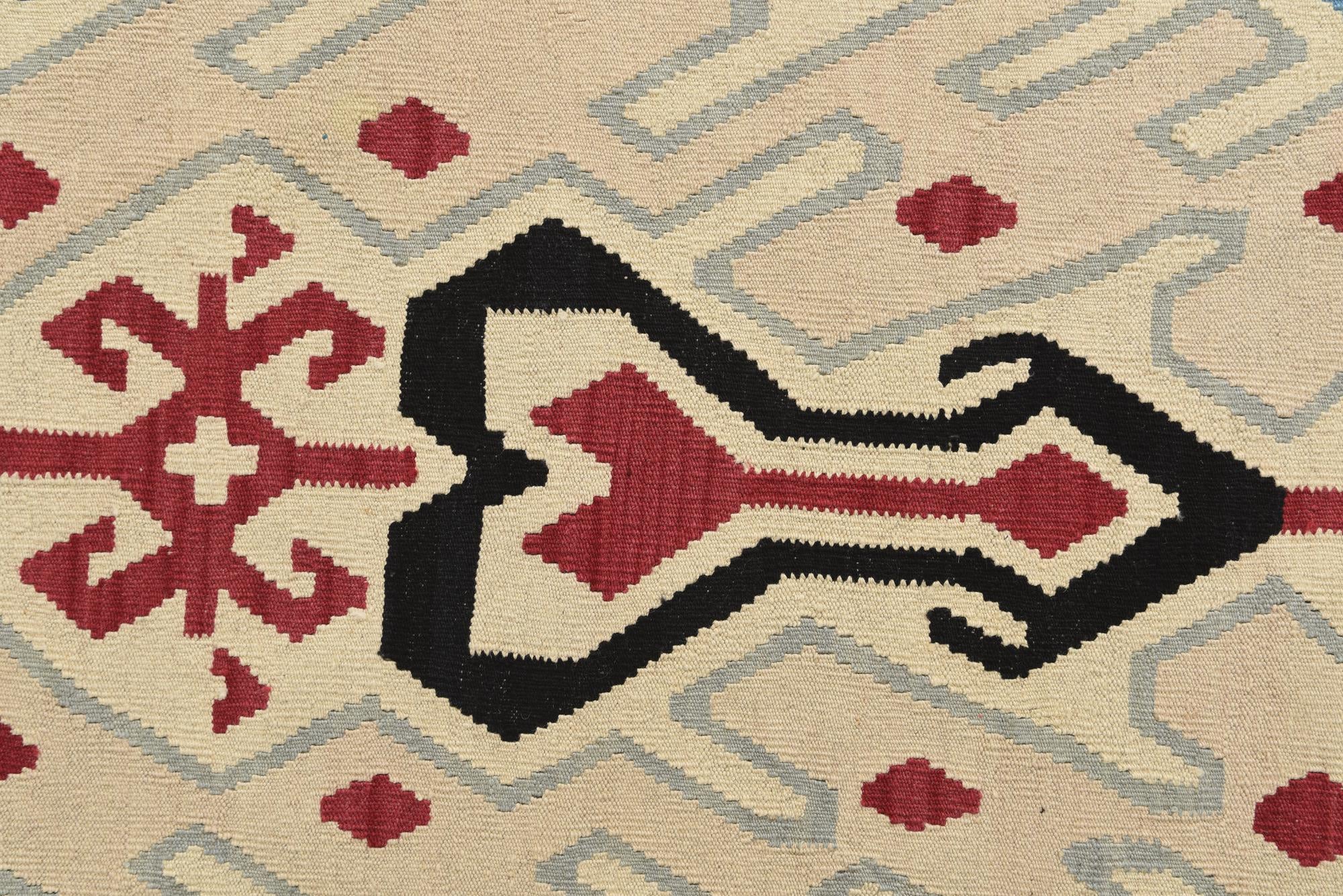 6' 1 x 8' Hand Woven Kilim Modern Wool Rug