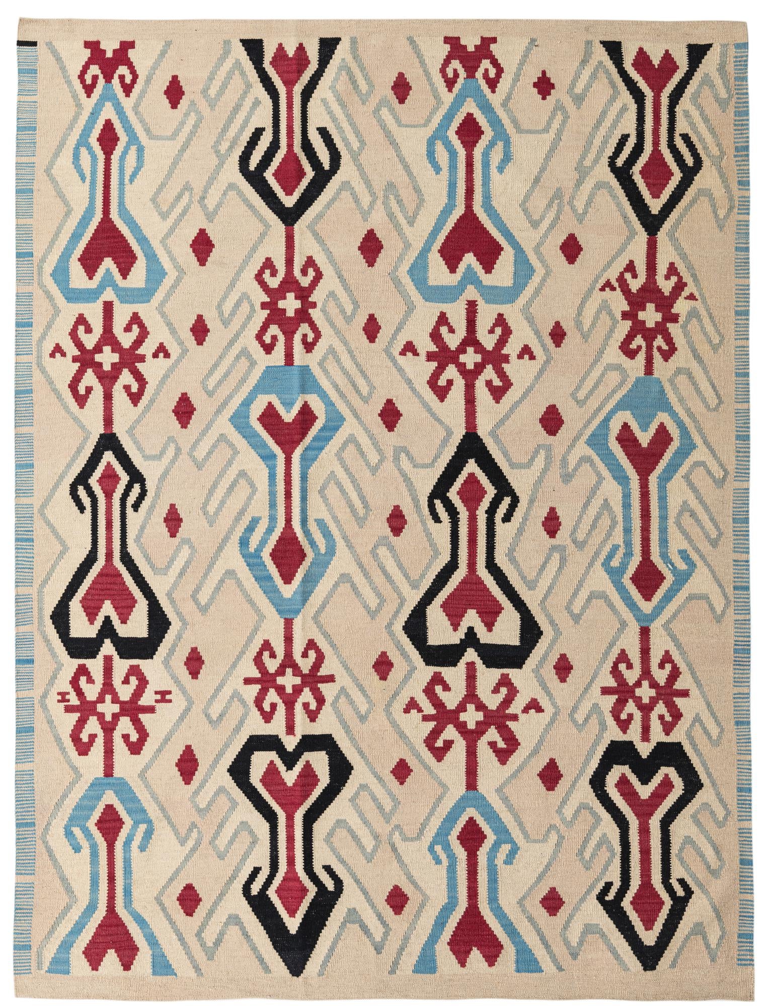 6' 1 x 8' Hand Woven Kilim Modern Wool Rug