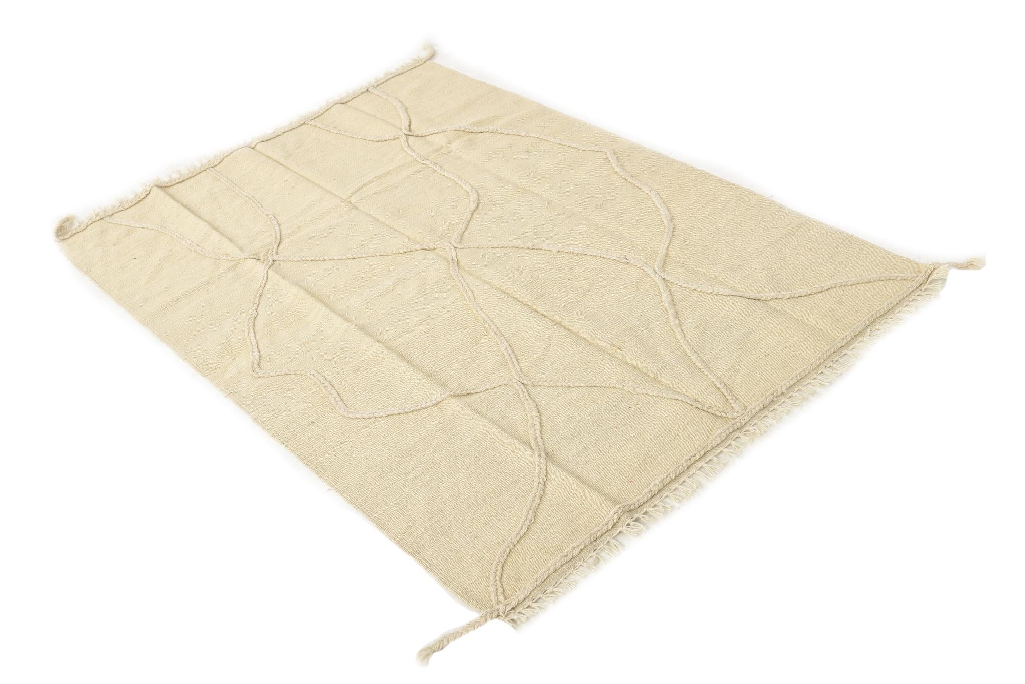 3' 6 x 4' 10 Hand Woven Kilim Modern Wool Rug