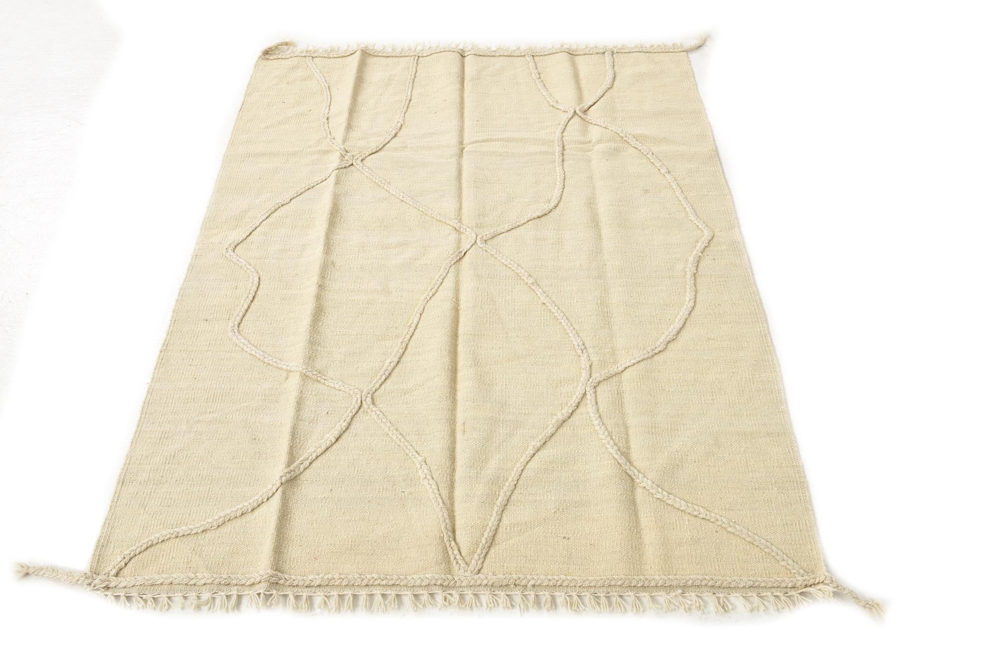 3' 6 x 4' 10 Hand Woven Kilim Modern Wool Rug