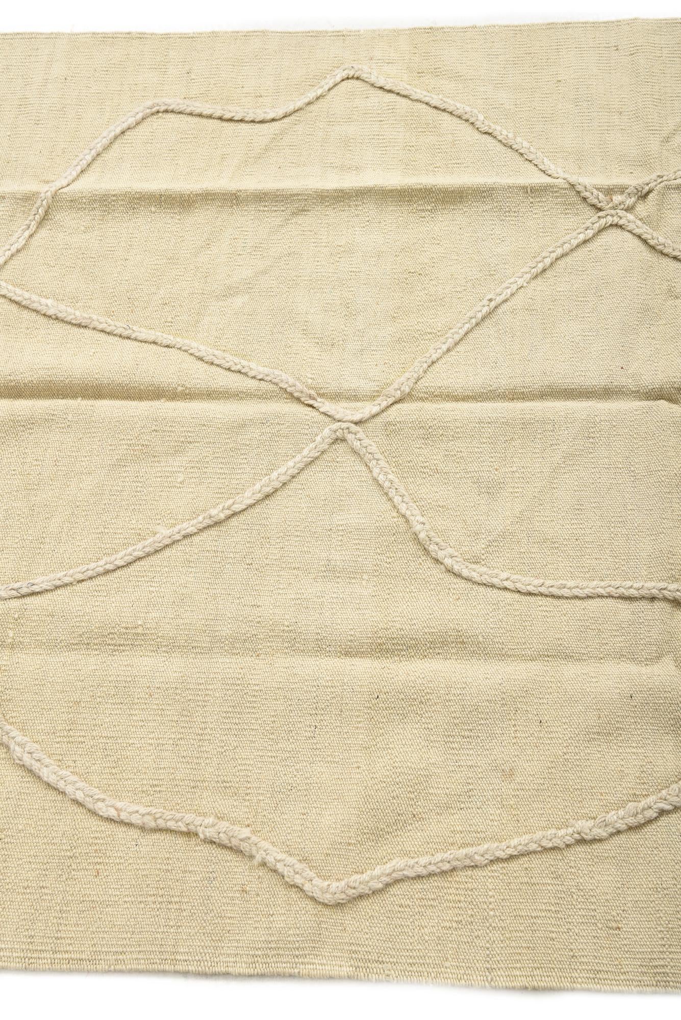 3' 6 x 4' 10 Hand Woven Kilim Modern Wool Rug