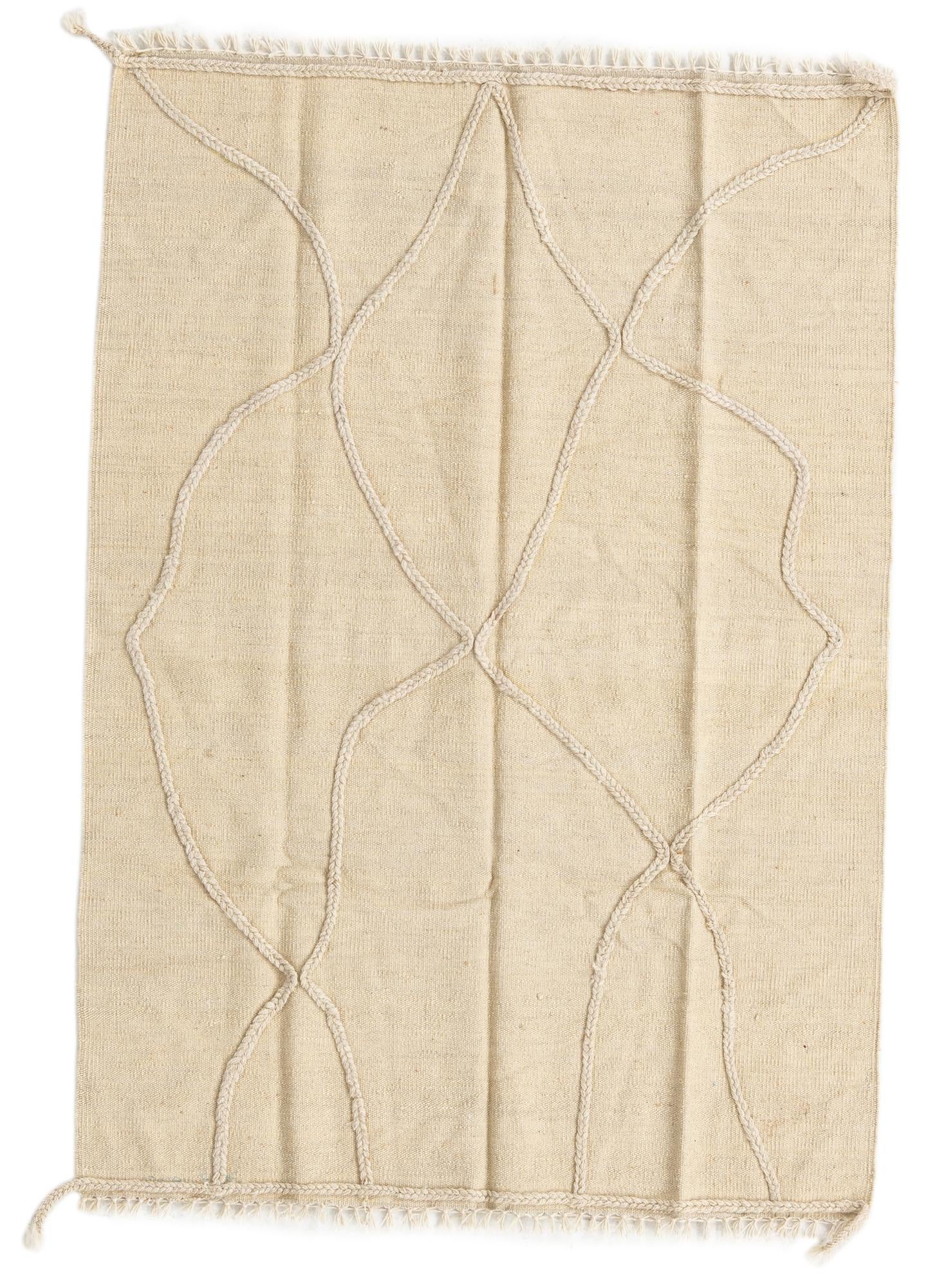 3' 6 x 4' 10 Hand Woven Kilim Modern Wool Rug