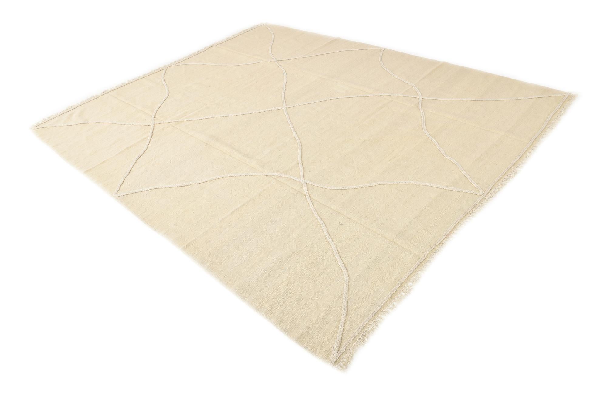 8' 7 x 10' Hand Woven Kilim Modern Wool Rug