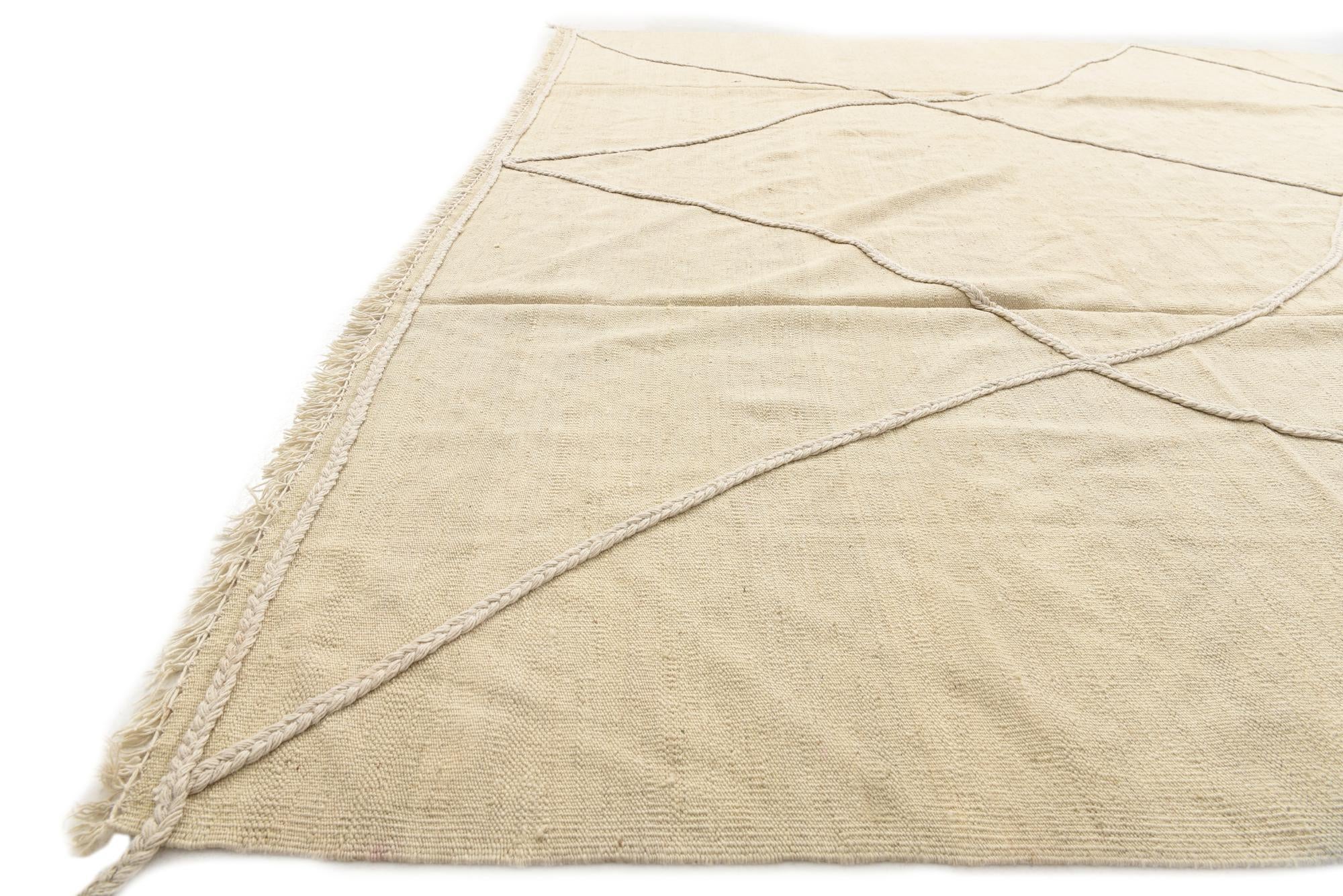 8' 7 x 10' Hand Woven Kilim Modern Wool Rug