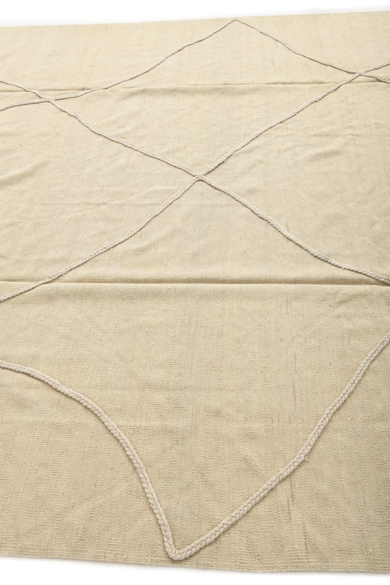 8' 7 x 10' Hand Woven Kilim Modern Wool Rug