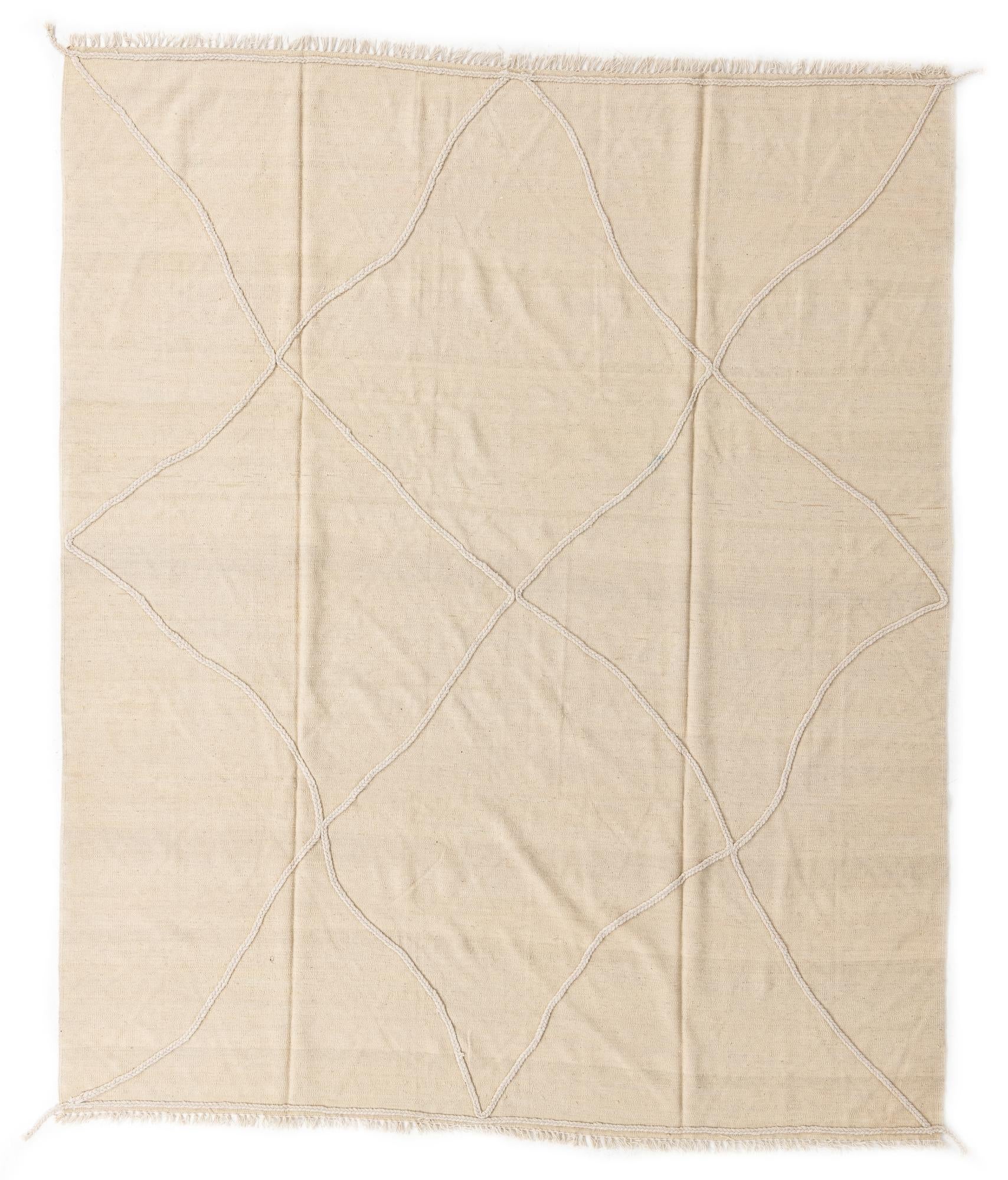 8' 7 x 10' Hand Woven Kilim Modern Wool Rug
