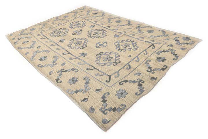 6' 8 x 9' 5 Hand Woven Kilim Modern Wool Rug