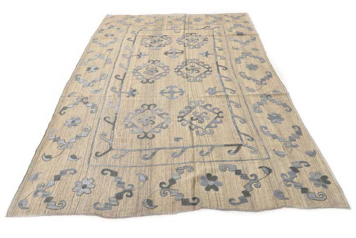 6' 8 x 9' 5 Hand Woven Kilim Modern Wool Rug