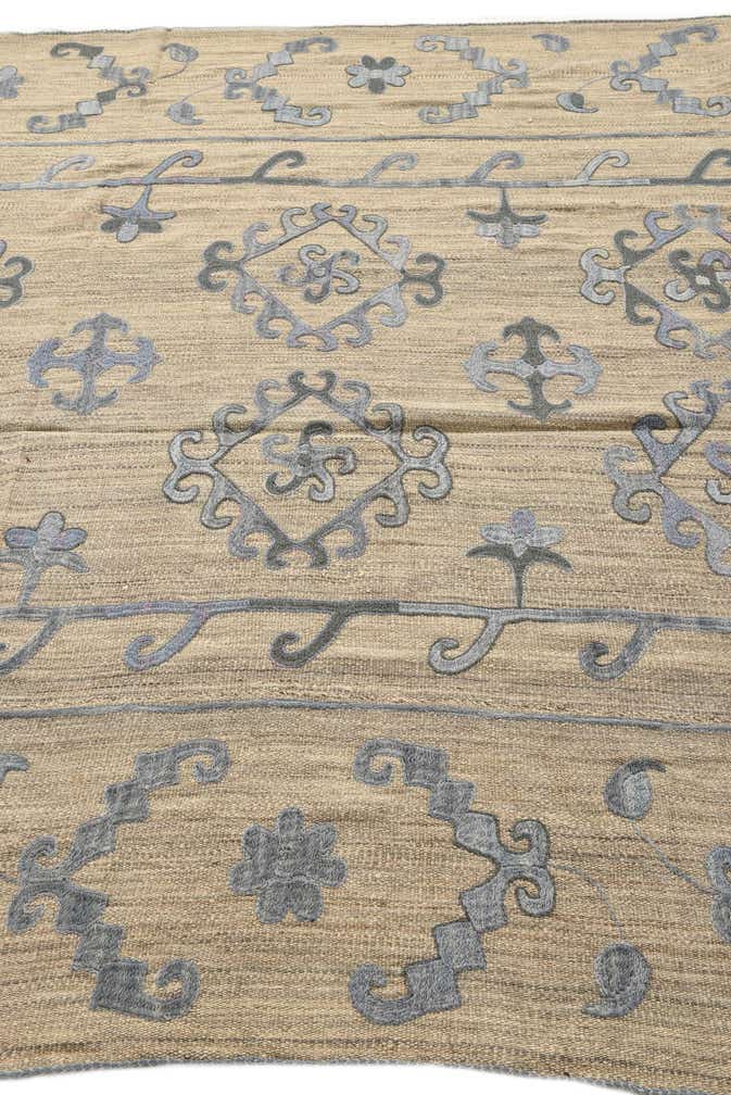 6' 8 x 9' 5 Hand Woven Kilim Modern Wool Rug