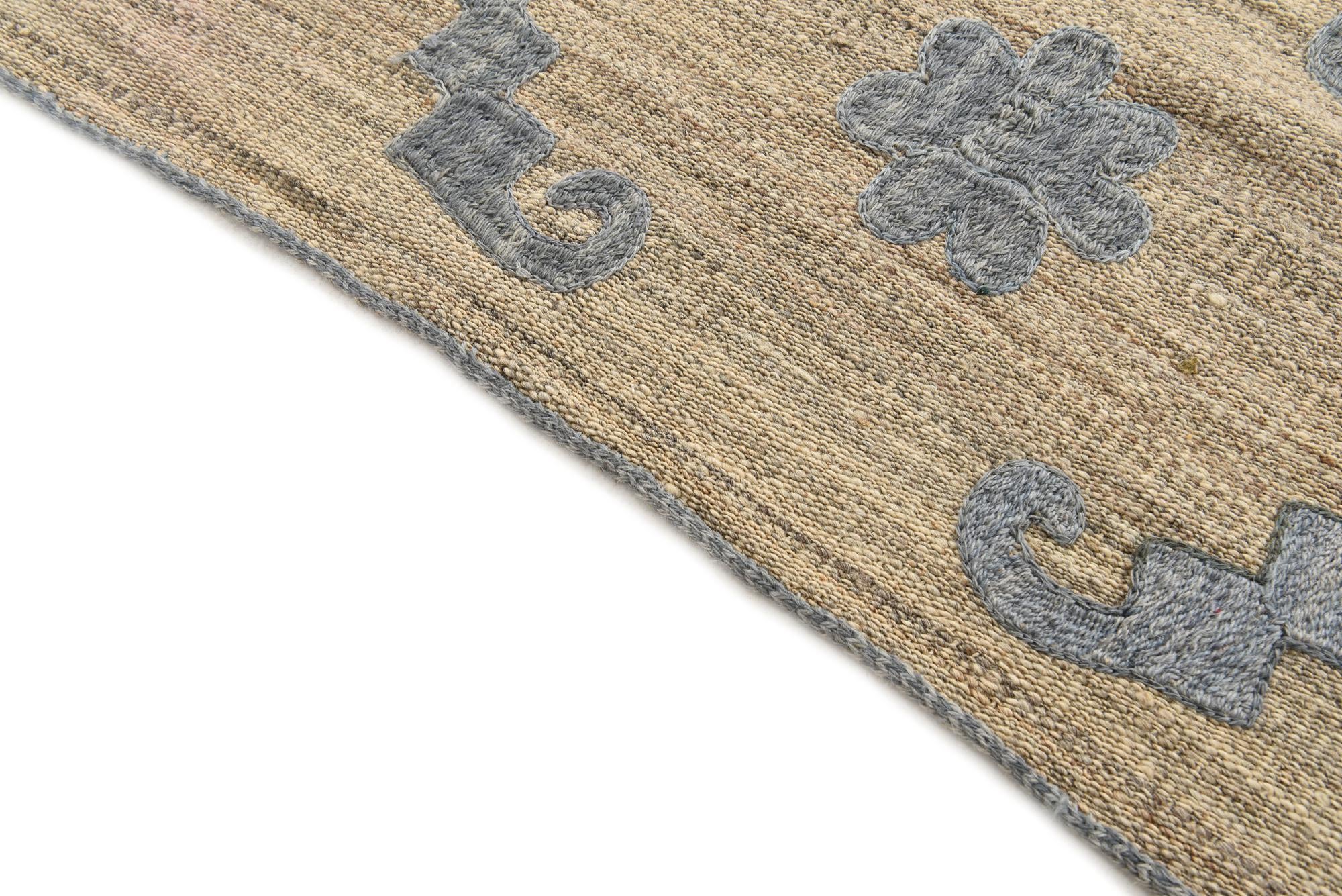 6' 8 x 9' 5 Hand Woven Kilim Modern Wool Rug