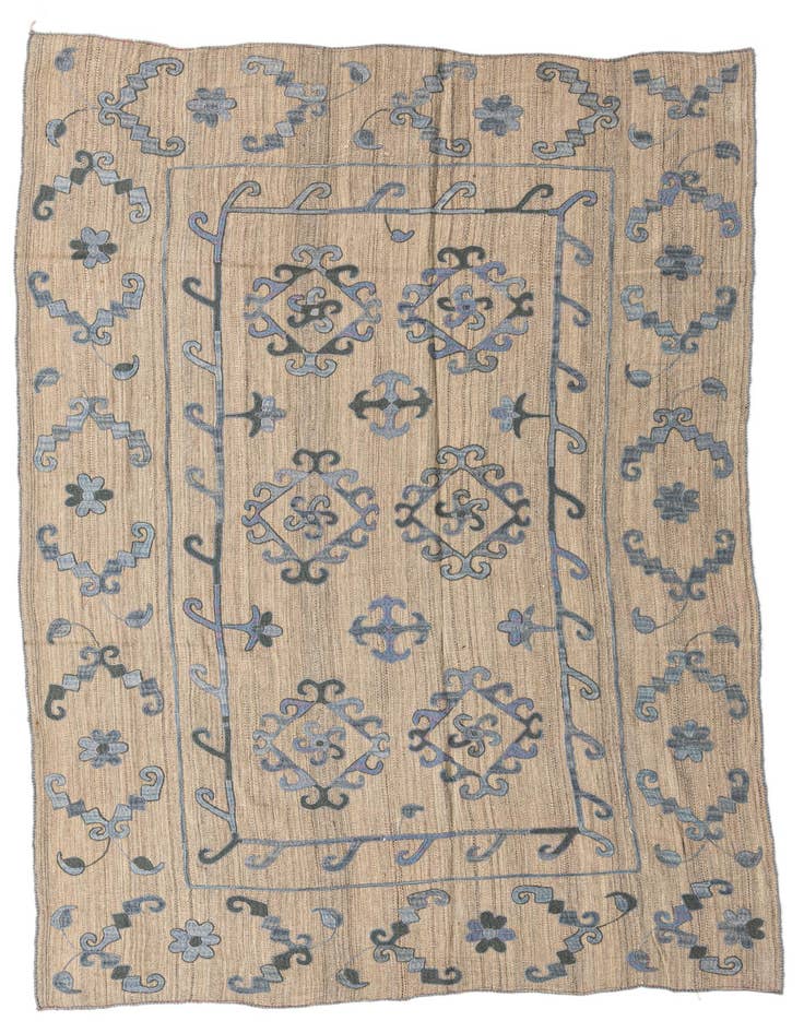 Detail image of 6' 8 x 9' 5 Hand Woven Kilim Modern Wool Rug