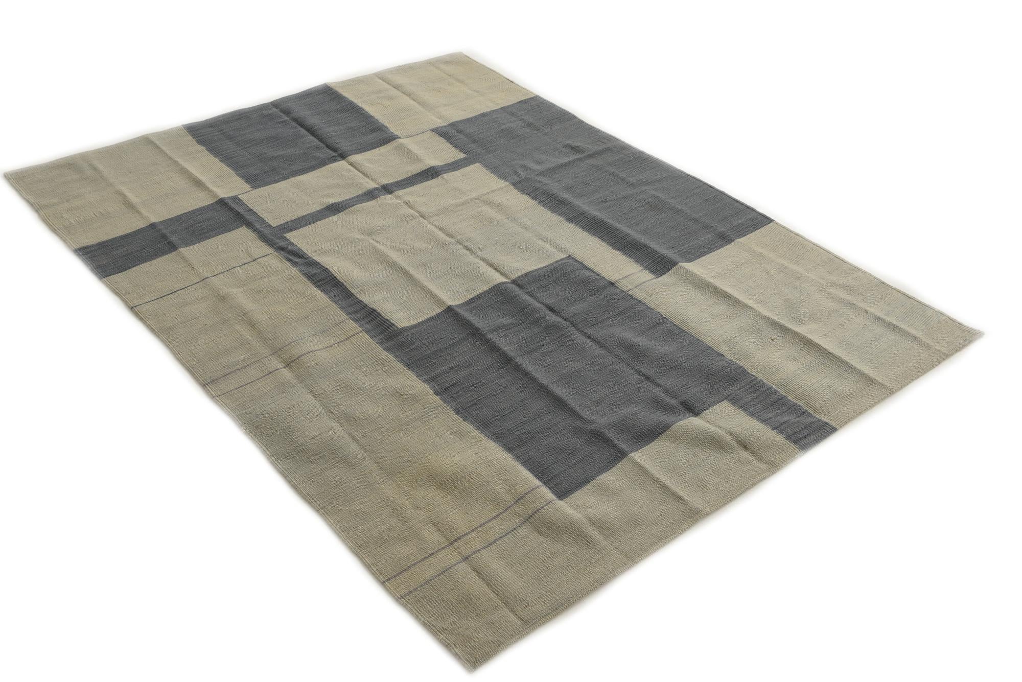5' x 6' 7 Hand Woven Kilim Modern Wool Rug