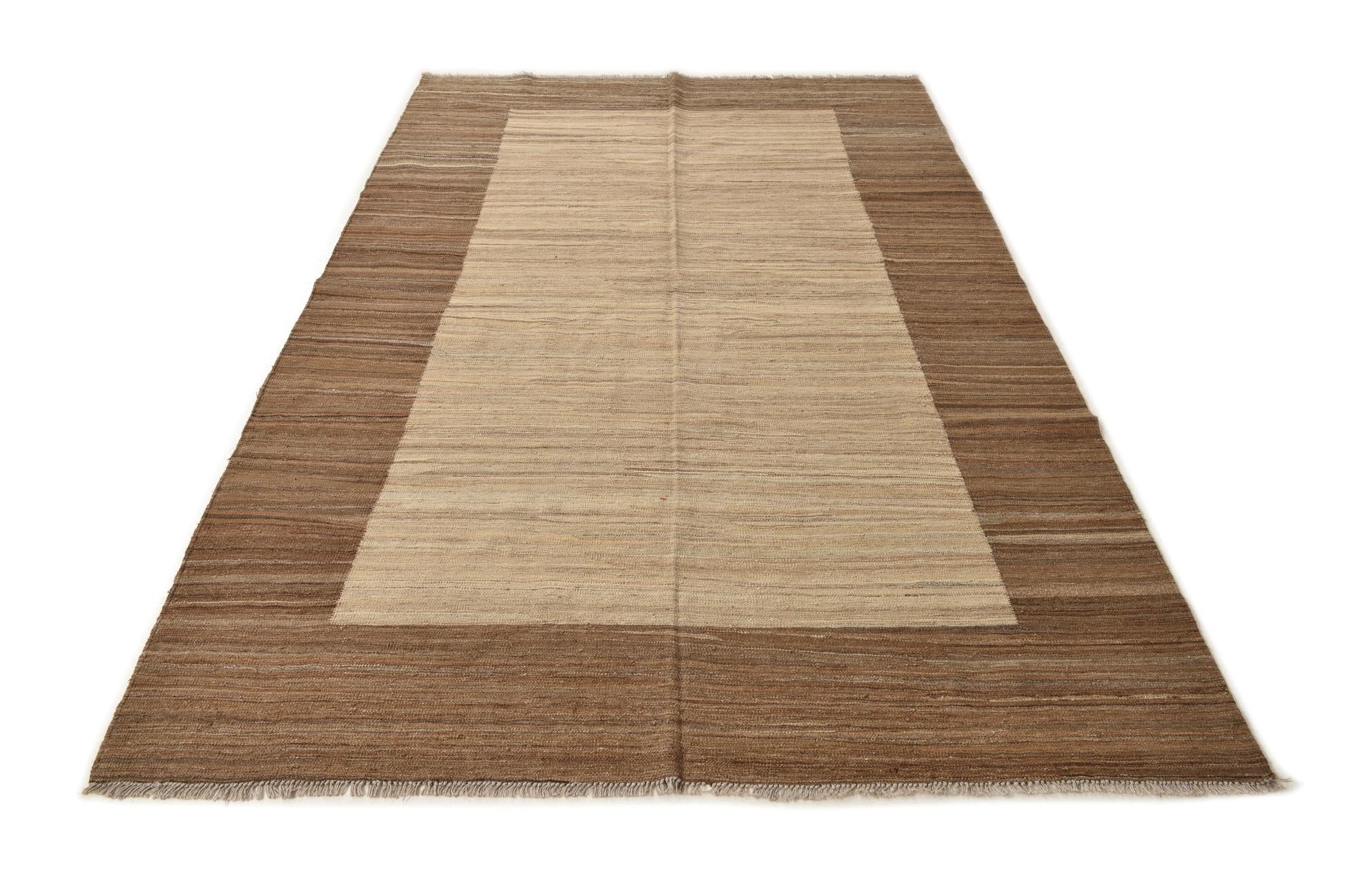 195cm x 300cm Tejido a mano Kilim Modern Alfombra Lana