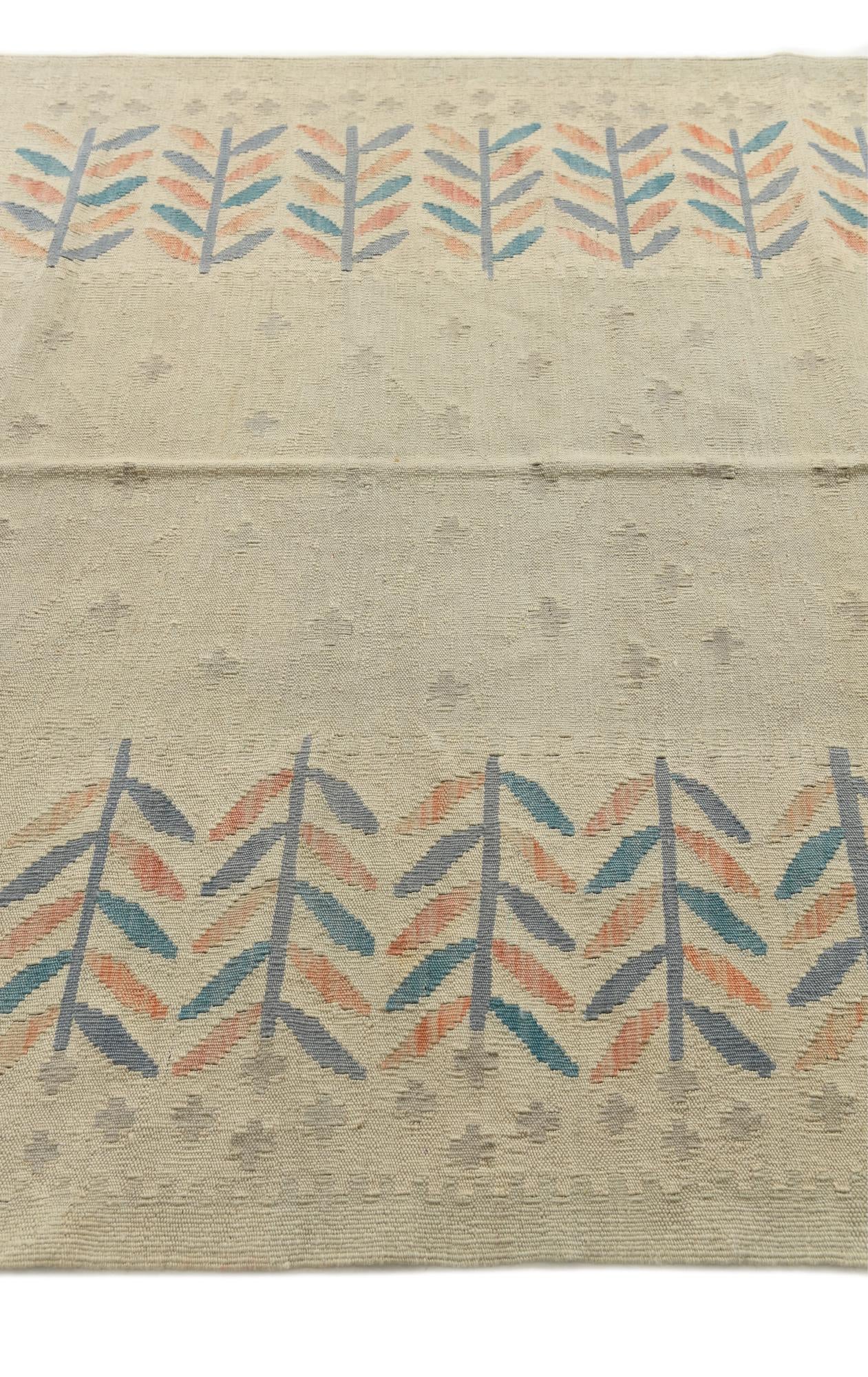 5' 1 x 6' 5 Hand Woven Kilim Modern Wool Rug