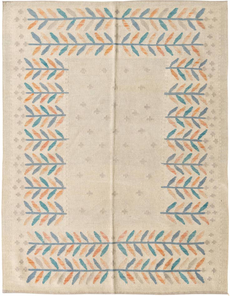Detail image of 5' 1 x 6' 5 Hand Woven Kilim Modern Wool Rug