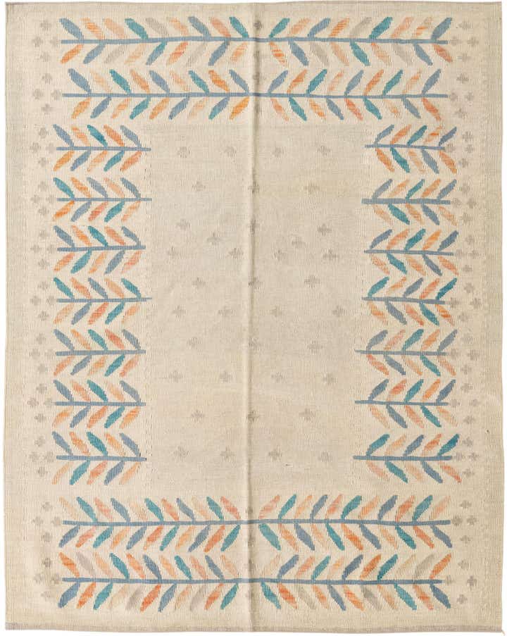 5' 1 x 6' 5 Hand Woven Kilim Modern Wool Rug